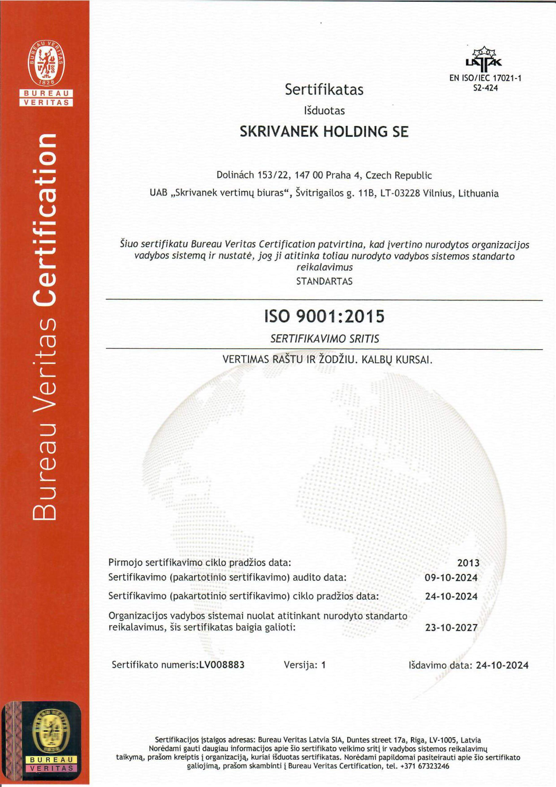 ISO 9001 2015 LT